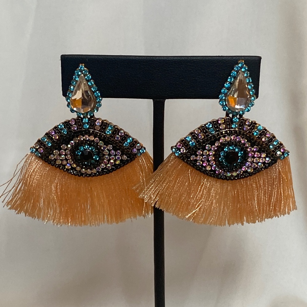 Good eye tassel earrings